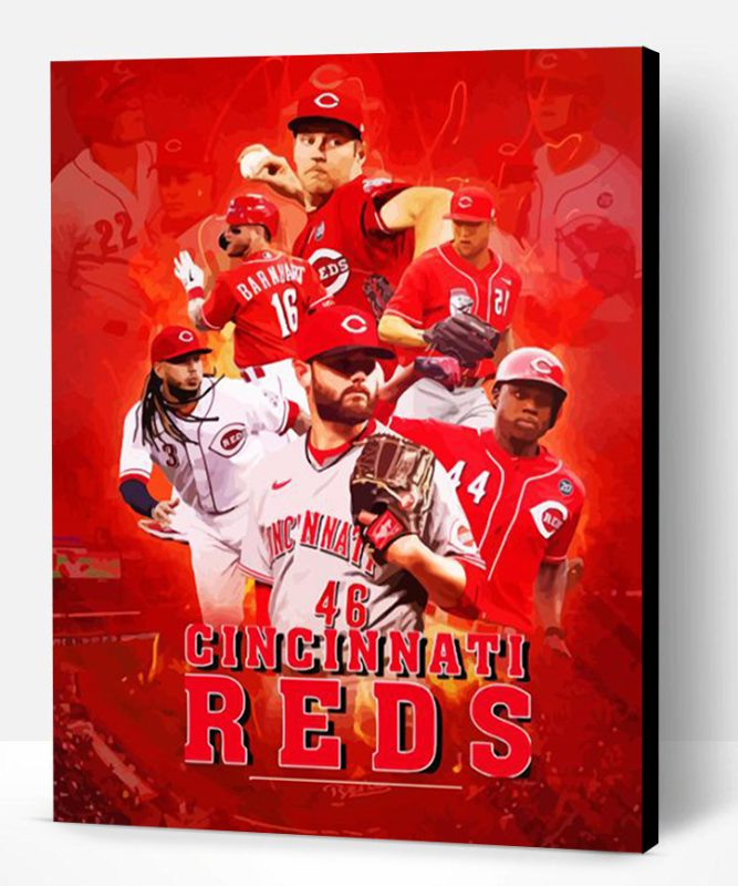 Cincinnati Reds Baseball Team Paint By Number