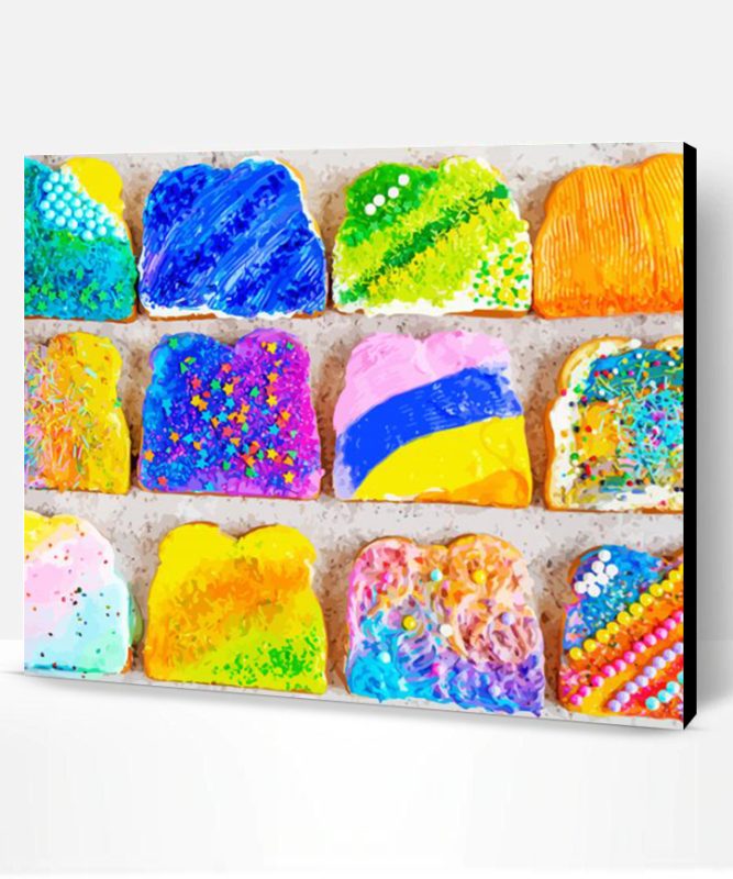 Colorful Toast Food Paint By Number