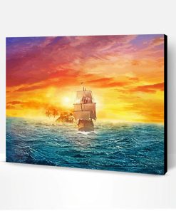 Fantasy Sunset Ship Paint By Number