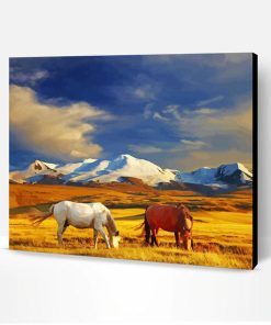 Horses And Mountains Paint By Number