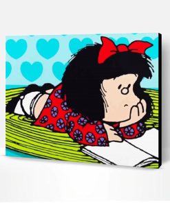 Mafalda Reading a Book Paint By Number