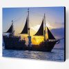 Pirate Boats Silhouette Paint By Number
