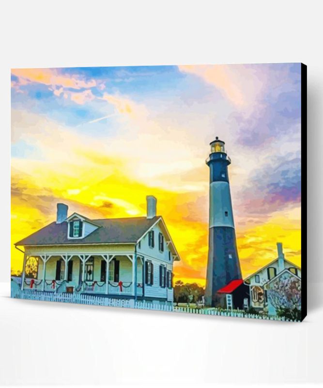 Sunset Tybee Island Light Station Paint By Number