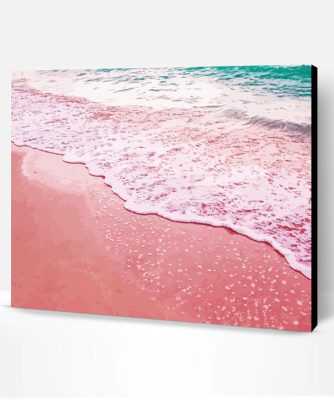 Waves In Pink Sand Beach Paint By Number