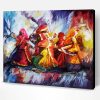 Abstract Indian Dancing Women Paint By Number