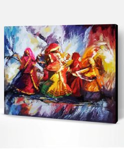 Abstract Indian Dancing Women Paint By Number
