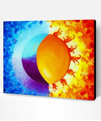 Aesthetic Abstract Sun and Moon Art Paint By Numbers