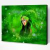 Aesthetic Green Lady Art Paint By Number