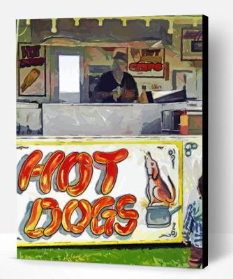 Aesthetic Hot Dog Stand Art Paint By Number