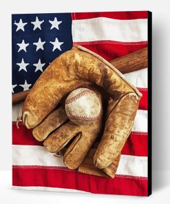 American Flag Baseballs Paint By Number