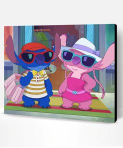 Angel And Stitch In Vacation Paint By Number