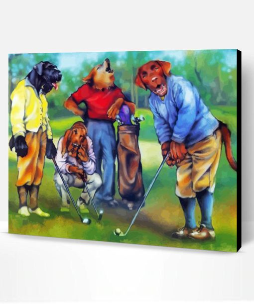 Animal Playing Golf Paint By Numbers