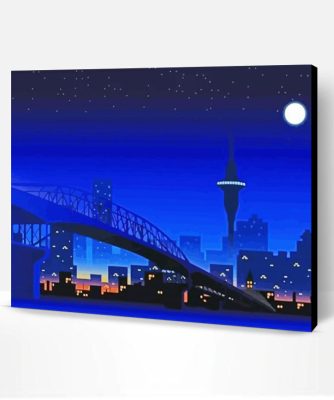 Auckland At night Illustration Paint By Number