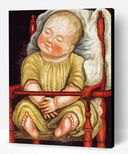 Baby In A Red Chair Paint By Number