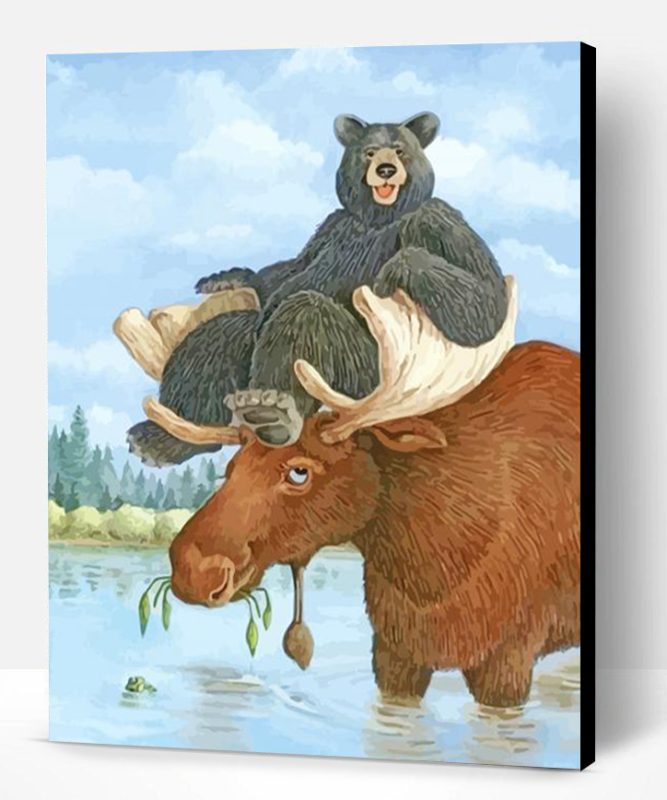 Bear and Moose Art Paint By Numbers