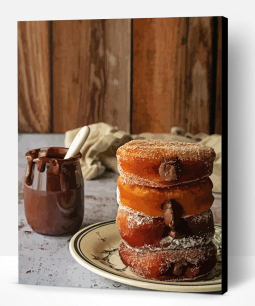 Beignet Filled by Chocolate Paint By Number