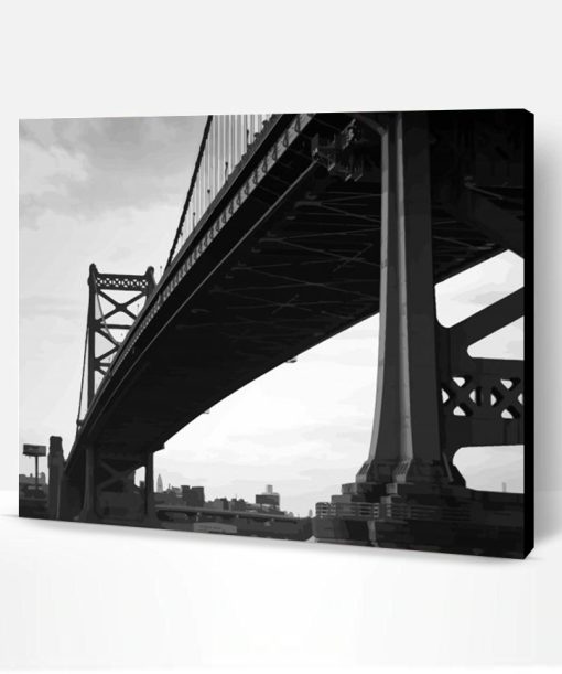 Benjamin Franklin Bridge Black And White Paint By Numbers