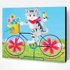Bicycle Cartoon Cat Paint By Number