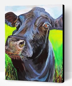Black Cow Head Paint By Number