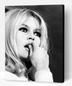 Black and White Brigitte Bardot Paint By Number