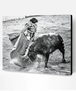 Black And White Bull and Matador Paint By Numbers