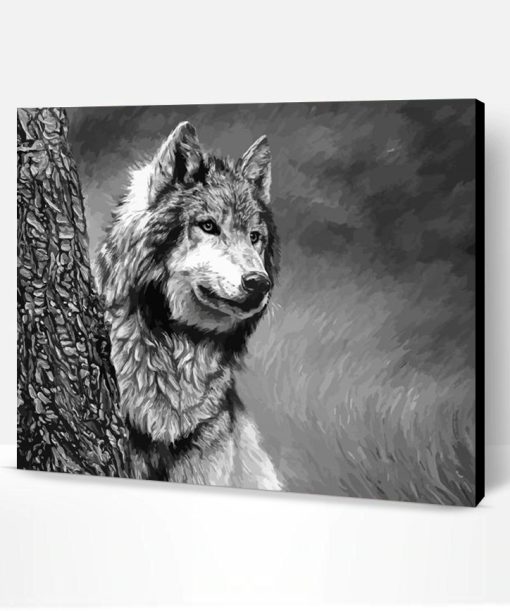 Black And White Wolf Paint By Number