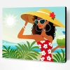 Black Woman in Hat at Summer Paint By Numbers