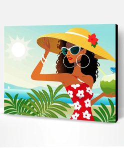Black Woman in Hat at Summer Paint By Numbers