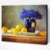 Blue Flowers And Lemons Paint By Number