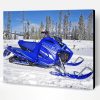 Blue Snowmobile Paint By Numbers