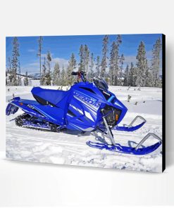 Blue Snowmobile Paint By Numbers