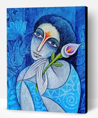 Blue Woman Art Paint By Number