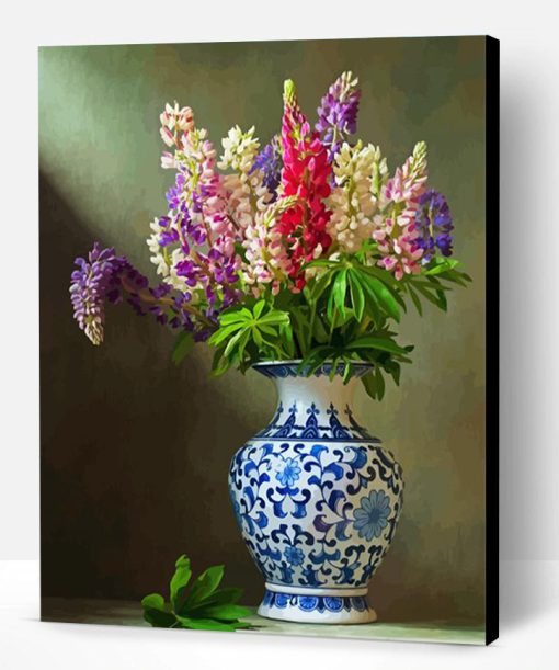 Blue And White Vase With Flowers Deco Paint By Number