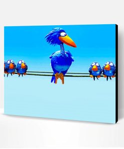Blue Birds On Wire Paint By Number