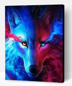 Blue Fox Illustration Paint By Numbers
