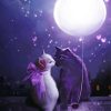 Cats Couple At Moonlight Paint By Number