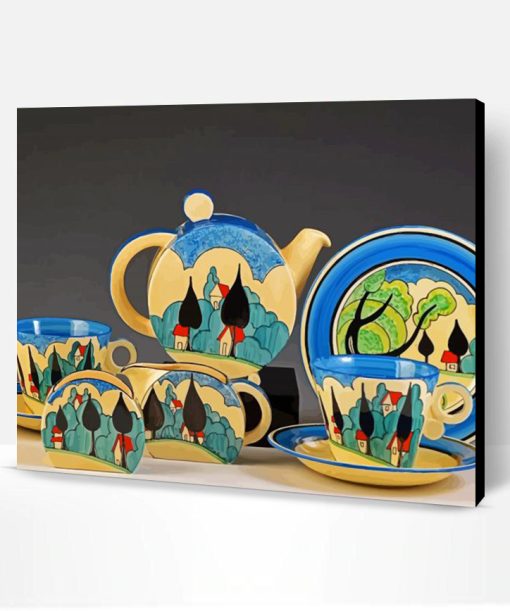 Clarice Cliff Coffee Set Paint By Numbers