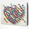 Colorful Butterflies Heart Paint By Number