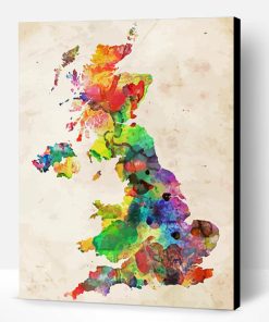 Colorful England Map Paint By Number