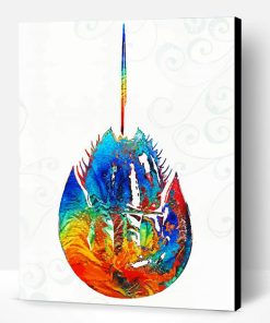 Colorful Horseshoe Crab Art Paint By Number