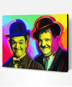 Colorful Laurel And Hardy Paint By Number