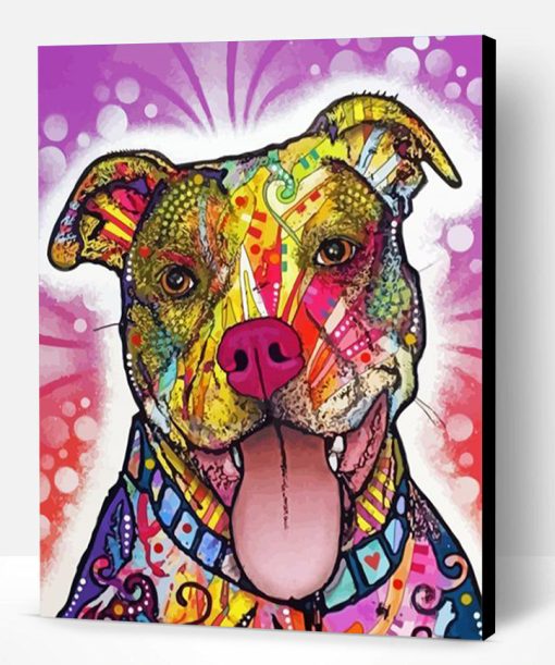 Colourful Staffy Dog Animal Paint By Number