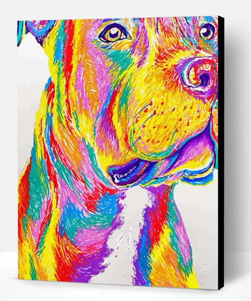 Colourful Staffy Dog Animals Paint By Number