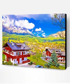 Cortina Dampezzo Village In Italy Paint By Number
