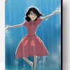 Cute Girl Dancing in The Rain Paint By Numbers