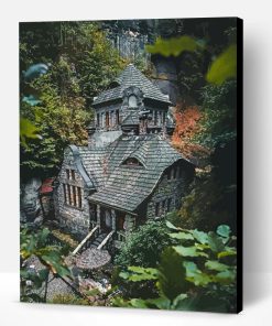 Dark Cottage in The Forest Paint By Numbers