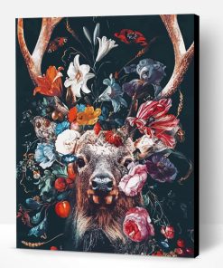 Deer Head Floral Paint By Numbers