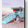 Dogs At The Beach Lifeguard Stand Paint By Number