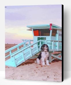 Dogs At The Beach Lifeguard Stand Paint By Number
