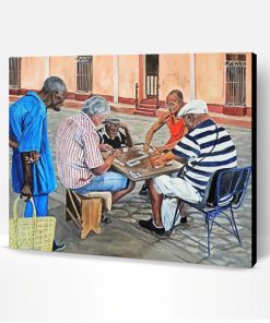 Dominoes Players Art Paint By Number